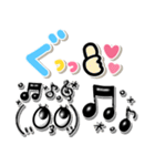 ぷくっと可愛い顔文字♡レインボー文字（個別スタンプ：5）