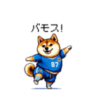 サッカーを応援するふとっちょ柴犬（個別スタンプ：18）