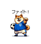 サッカーを応援するふとっちょ柴犬（個別スタンプ：21）