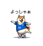 サッカーを応援するふとっちょ柴犬（個別スタンプ：38）