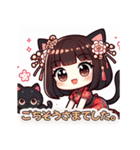 日常で使えるチャイナ娘と時々黒猫（個別スタンプ：10）