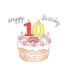 1〜30歳 お誕生日お祝いケーキ（個別スタンプ：10）