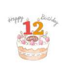 1〜30歳 お誕生日お祝いケーキ（個別スタンプ：12）