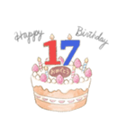 1〜30歳 お誕生日お祝いケーキ（個別スタンプ：17）