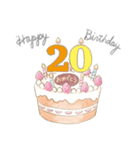 1〜30歳 お誕生日お祝いケーキ（個別スタンプ：20）