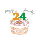 1〜30歳 お誕生日お祝いケーキ（個別スタンプ：24）