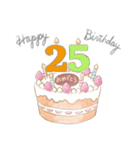 1〜30歳 お誕生日お祝いケーキ（個別スタンプ：25）