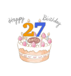 1〜30歳 お誕生日お祝いケーキ（個別スタンプ：27）