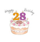 1〜30歳 お誕生日お祝いケーキ（個別スタンプ：28）