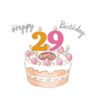 1〜30歳 お誕生日お祝いケーキ（個別スタンプ：29）