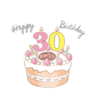 1〜30歳 お誕生日お祝いケーキ（個別スタンプ：30）