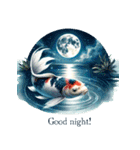 リアルでカラフルな錦鯉：水彩画風（個別スタンプ：3）