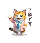 毎日使える スーツねこ ぽっちゃり 敬語（個別スタンプ：1）