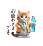 毎日使える スーツねこ ぽっちゃり 敬語（個別スタンプ：8）