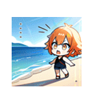 真夏の浜辺の女の子（個別スタンプ：6）