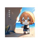 真夏の浜辺の女の子（個別スタンプ：18）