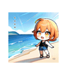 真夏の浜辺の女の子（個別スタンプ：20）