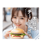 【高画質】ハンバーガー大好き♡お姉さん（個別スタンプ：19）