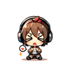 おどるヘッドホン女子（個別スタンプ：2）