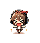 おどるヘッドホン女子（個別スタンプ：8）