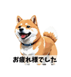 まんまるドット柴犬（個別スタンプ：21）