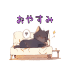 使いやすい黒猫ちゃんたち（個別スタンプ：11）