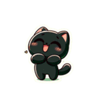魅力的な黒猫：感情を表現（個別スタンプ：1）