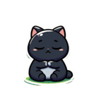 魅力的な黒猫：感情を表現（個別スタンプ：9）