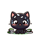 魅力的な黒猫：感情を表現（個別スタンプ：18）