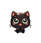 魅力的な黒猫：感情を表現（個別スタンプ：38）
