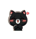 魅力的な黒猫：感情を表現（個別スタンプ：40）