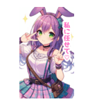 紫×緑の兎の女の子BIGスタンプ（個別スタンプ：11）