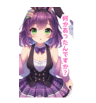 紫×緑の兎の女の子BIGスタンプ（個別スタンプ：30）