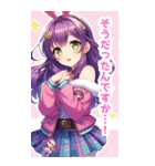紫×緑の兎の女の子BIGスタンプ（個別スタンプ：31）