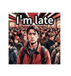 これで許してもらおう！「I'm late」（個別スタンプ：16）