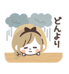 モノトーンGirlyちゃんおとぎの国・梅雨（個別スタンプ：34）