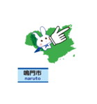 飛び出す徳島県地図(好きウサギ応援徳島隊)（個別スタンプ：3）