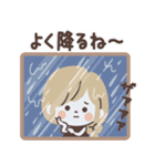 モノトーンGirlyちゃん・梅雨（個別スタンプ：25）