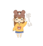 くまの女の子(*´∇｀)（個別スタンプ：1）