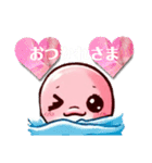 ピンクのイルカのスタンプ（個別スタンプ：21）