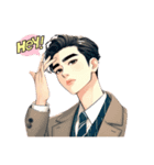 韓国アイドルみたいなスタンプ男性ver.（個別スタンプ：7）