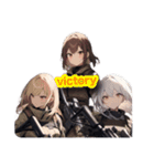 FPSの戦場で戦う女の子（個別スタンプ：1）