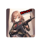 FPSの戦場で戦う女の子（個別スタンプ：6）