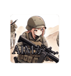 FPSの戦場で戦う女の子（個別スタンプ：9）