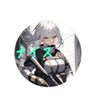 FPSの戦場で戦う女の子（個別スタンプ：11）