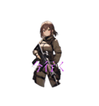 FPSの戦場で戦う女の子（個別スタンプ：14）