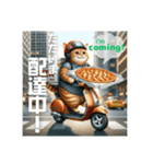 A cat working in food delivery .（個別スタンプ：10）