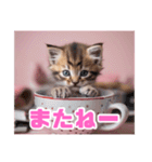 可愛い子猫のマグカップスタンプ（個別スタンプ：40）