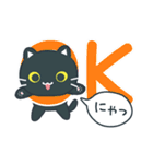 シンプルかわいい黒ねこスタンプ（個別スタンプ：1）