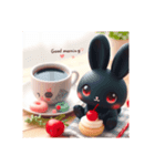 クロウサギ達の挨拶（個別スタンプ：4）